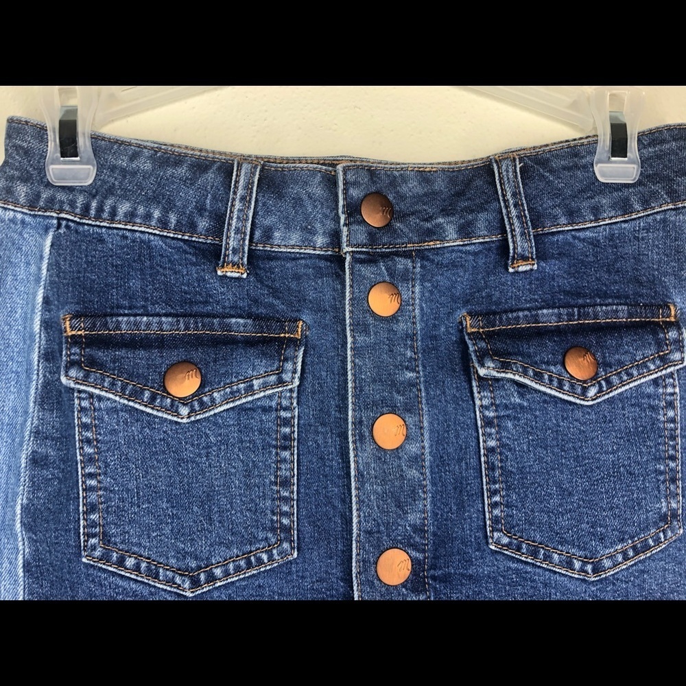 Madewell Two Tone Denim Skirt - Picture 5 of 8
